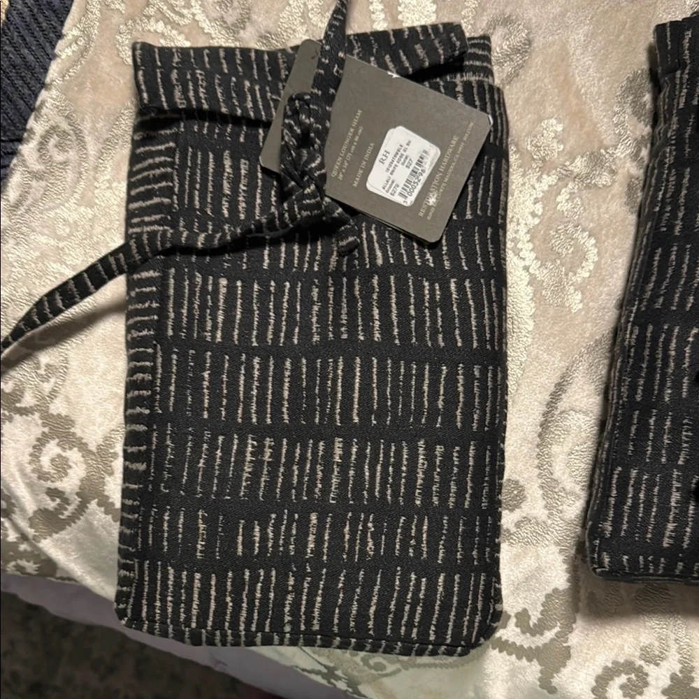 Restoration Hardware Black and Cream Pillow Cover